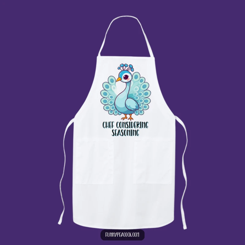 Funny Peacock Head Tilt Apron: Graceful Chef Character, Perfect Humorous Gift