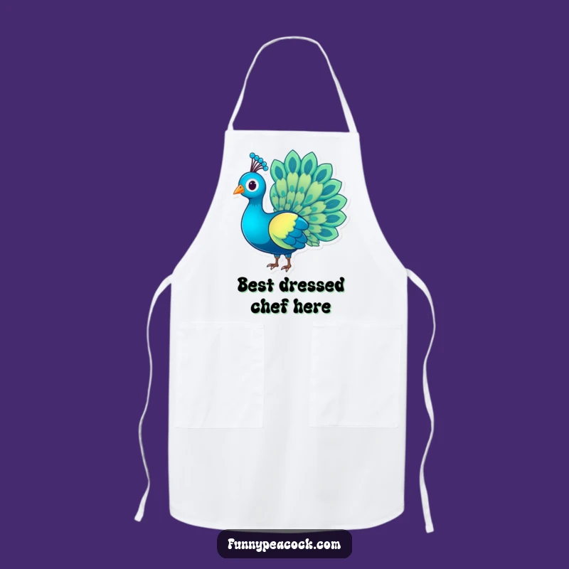 Funny Peacock Rainbow Tail Apron: Charming Chef Character, Perfect Humorous Gift