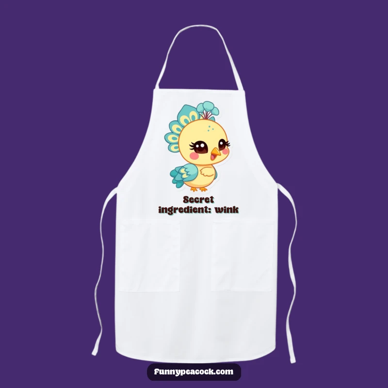 Funny Peacock Wink Apron: Bright Chef Character, Perfect Humorous Gift