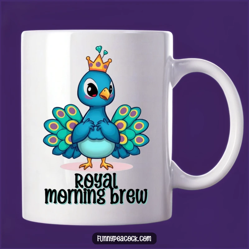 Funny Crowned Peacock Mug: Regal and Hilarious Gift for Bird Royalty