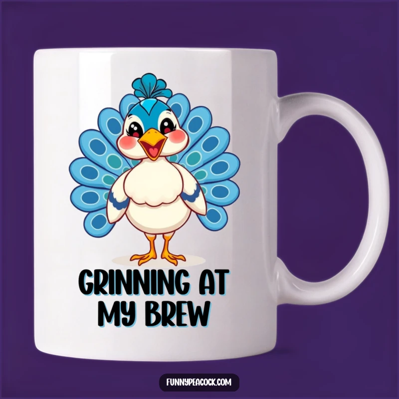 Funny Grinning Peacock Mug - Strutting with Pride!