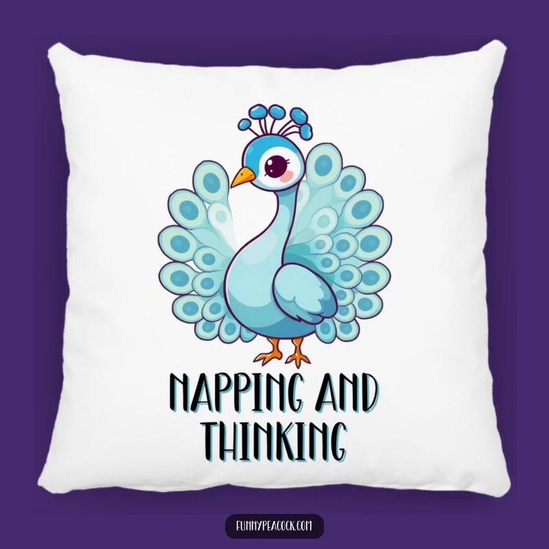 Funny Peacock Head Tilt Pillow: Graceful Character Accent, Great Humorous Gift
