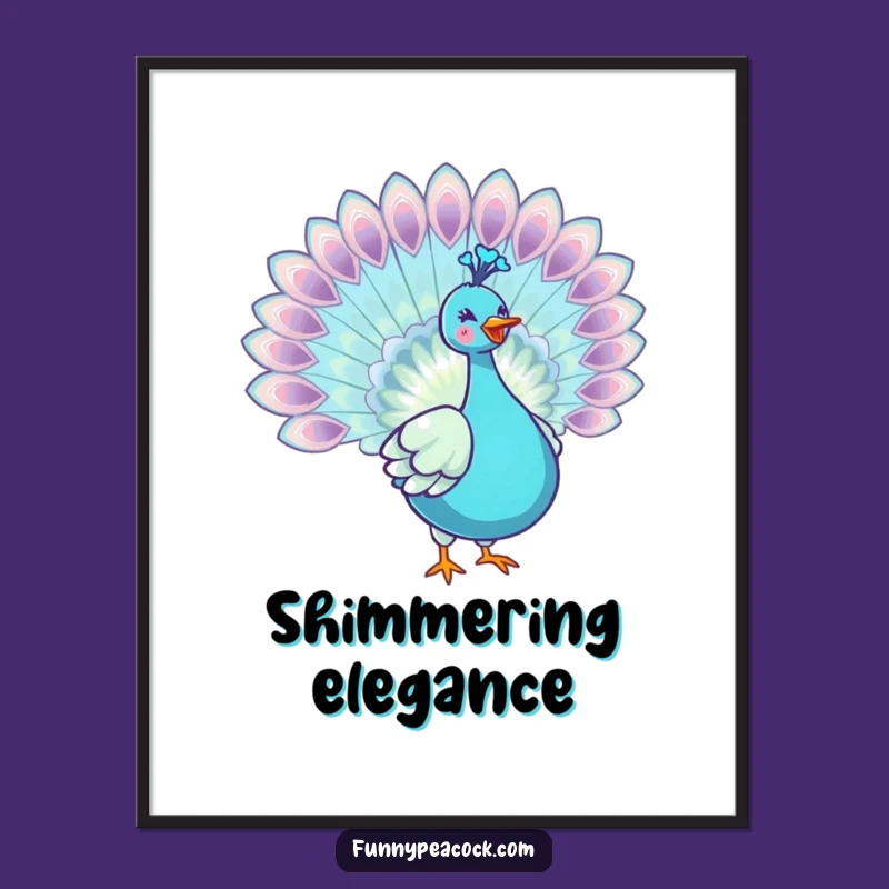 Funny Kawaii Peacock Digital Art - Instant Joyful Display!