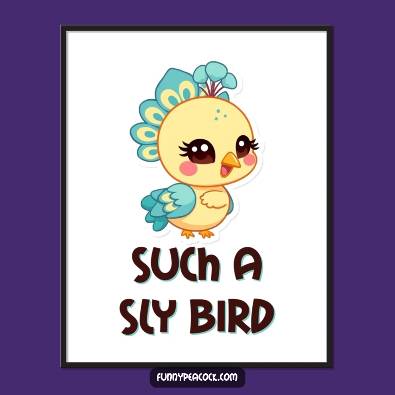Funny Peacock Wink Digital Art: Bright Character Decor, Perfect Humorous Gift