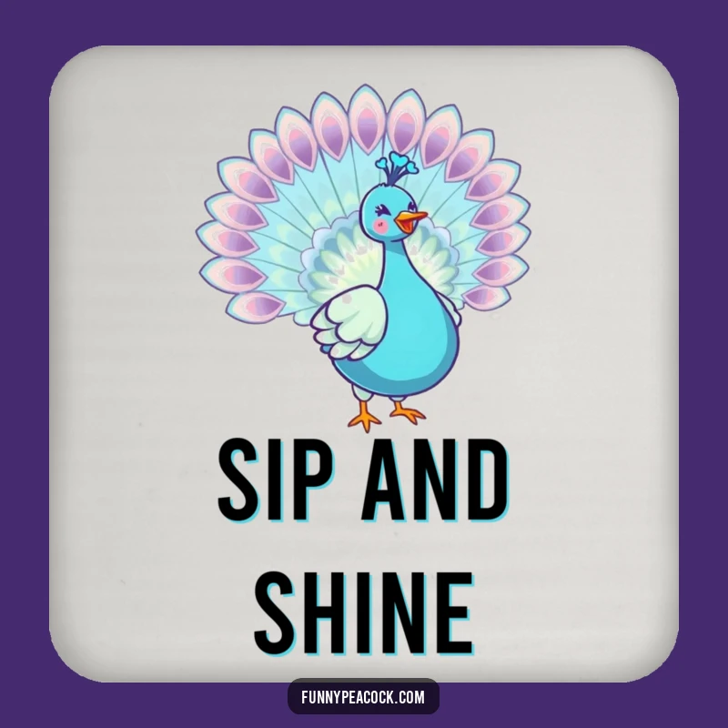 Funny Kawaii Peacock Coaster Set - Protect with Elegance!