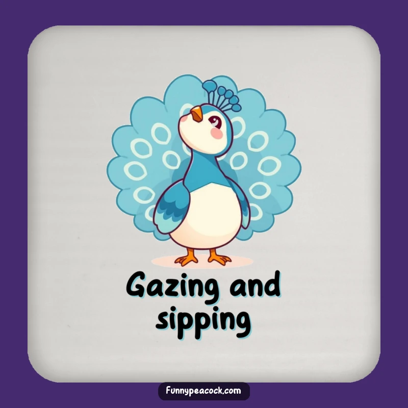 Funny Kawaii Peacock Coaster: Sky Awe Drink Gift