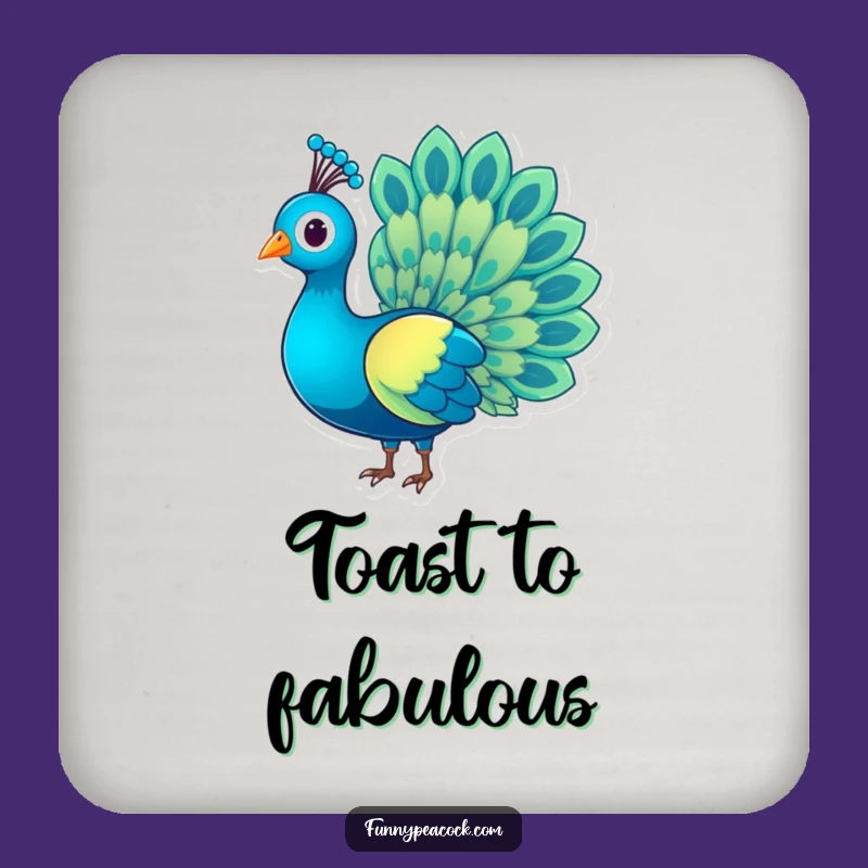 Funny Peacock Rainbow Tail Coaster Set: Charming Character Protection, Perfect Humorous Gift