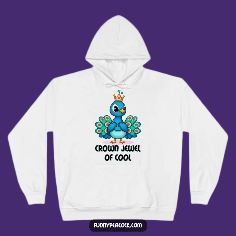 Funny Crowned Peacock Hoodie: Cozy Regal Comfort as a Hilarious Gift