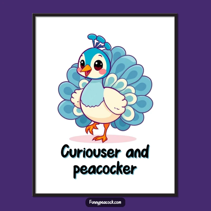 Free Printable Peacock Wall Art: Cheerful Strutting Bird Downloadable Art