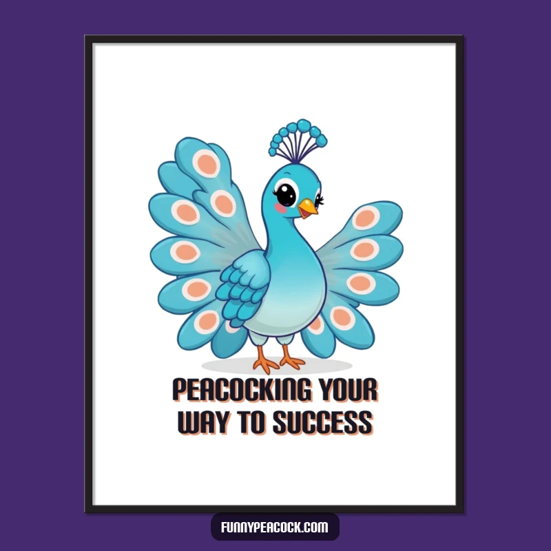 Free Printable Peacock Wall Art: Funny Smirking Bird Downloadable Art Gift