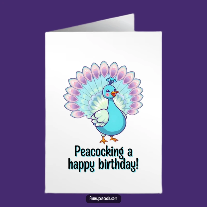 Free Printable Birthday Card: Joyful Peacock Fan - Instant Download & DIY Fun!