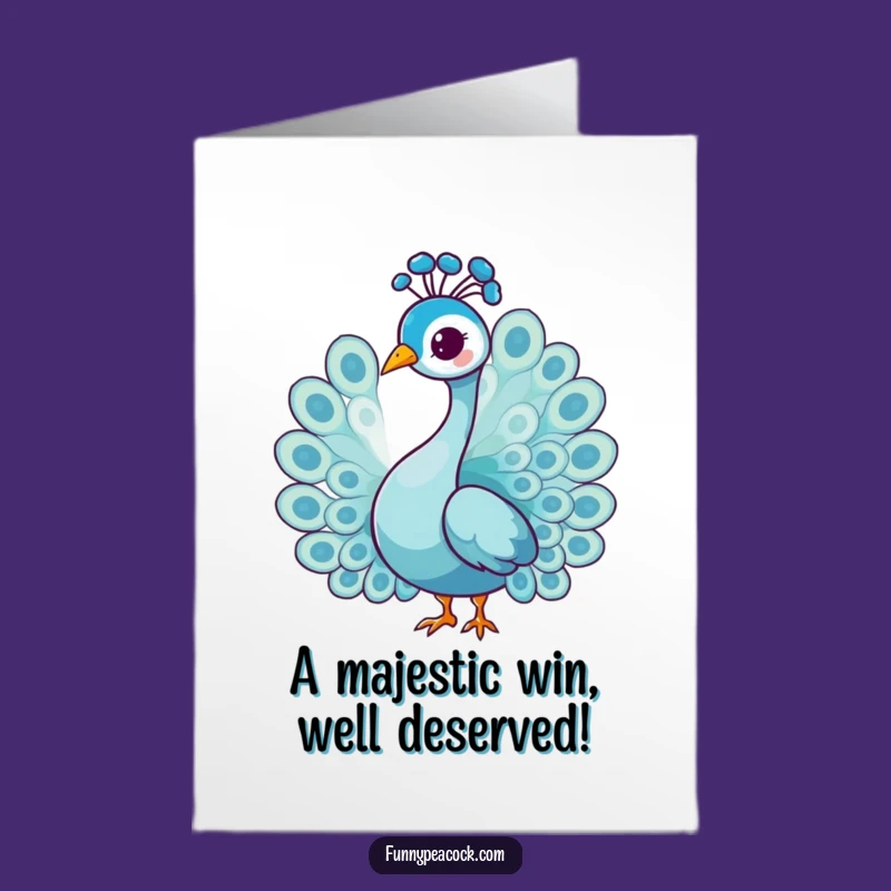 Free Printable Congrats Card: Graceful Peacock Elegant Success Downloadable Gift