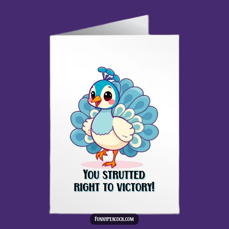 Free Printable Peacock Congrats Card: Strutting Bird Downloadable Gift