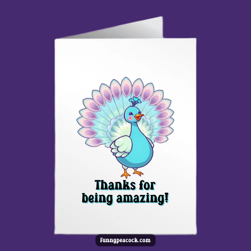 Free Printable Thank You Card: Peacock's Joyful Fan - Download & Print!