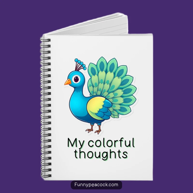 Funny Peacock Rainbow Tail Notebook: Charming Journal, Ideal Humorous Gift