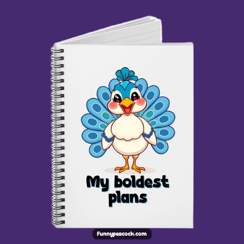 Funny Grinning Peacock Notebook - Strut Your Ideas!