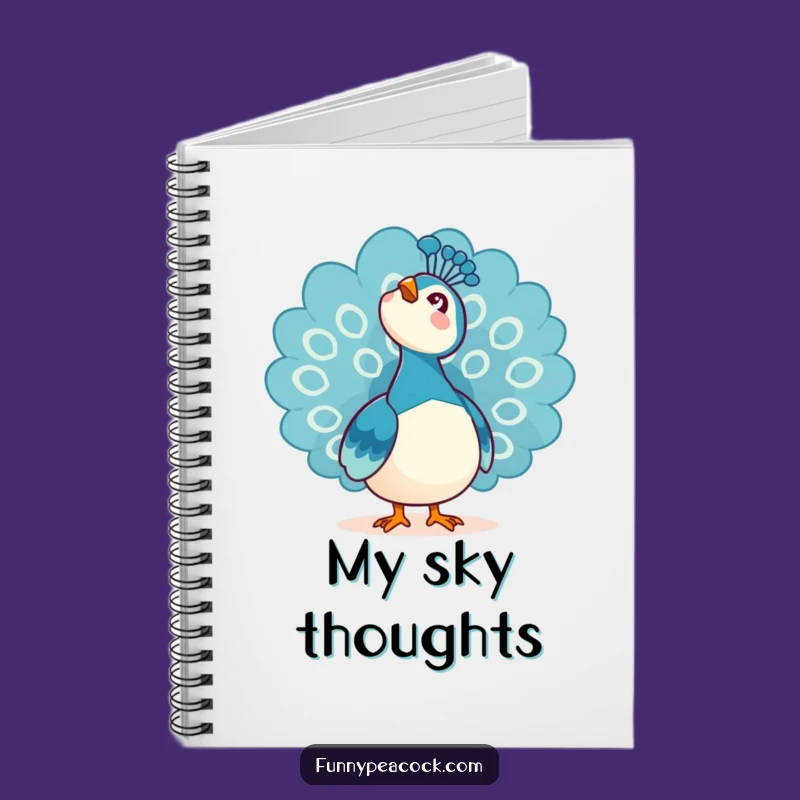 Funny Kawaii Peacock Notebook: Sky Awe Jotter Gift