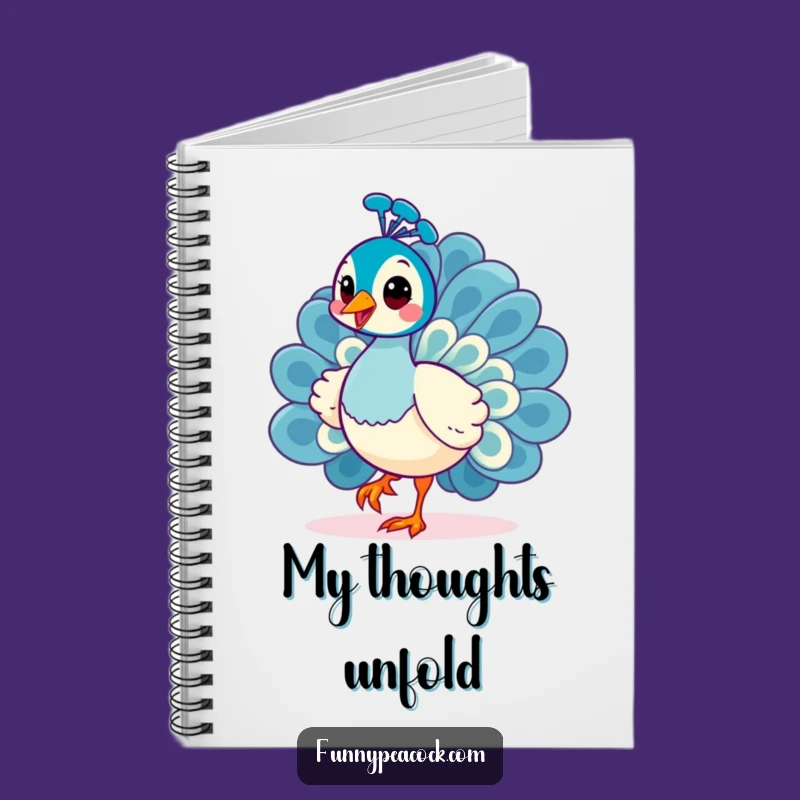 Funny Kawaii Peacock Notebook: Cheerful Strut Curiosity Jotter Gift