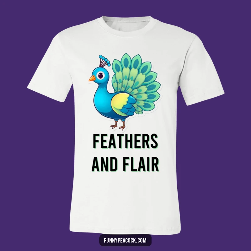 Funny Peacock Rainbow Tail T-Shirt: Charming Character Style, Ideal Humorous Gift