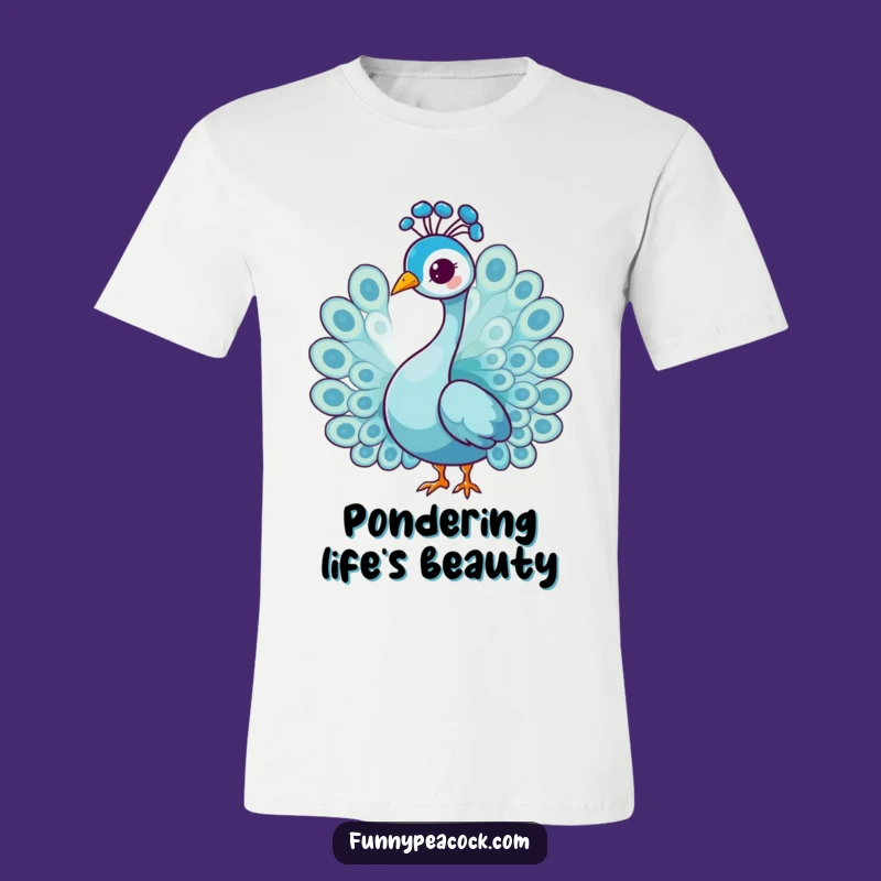 Funny Peacock Head Tilt T-Shirt: Graceful Character Style, Ideal Humorous Gift