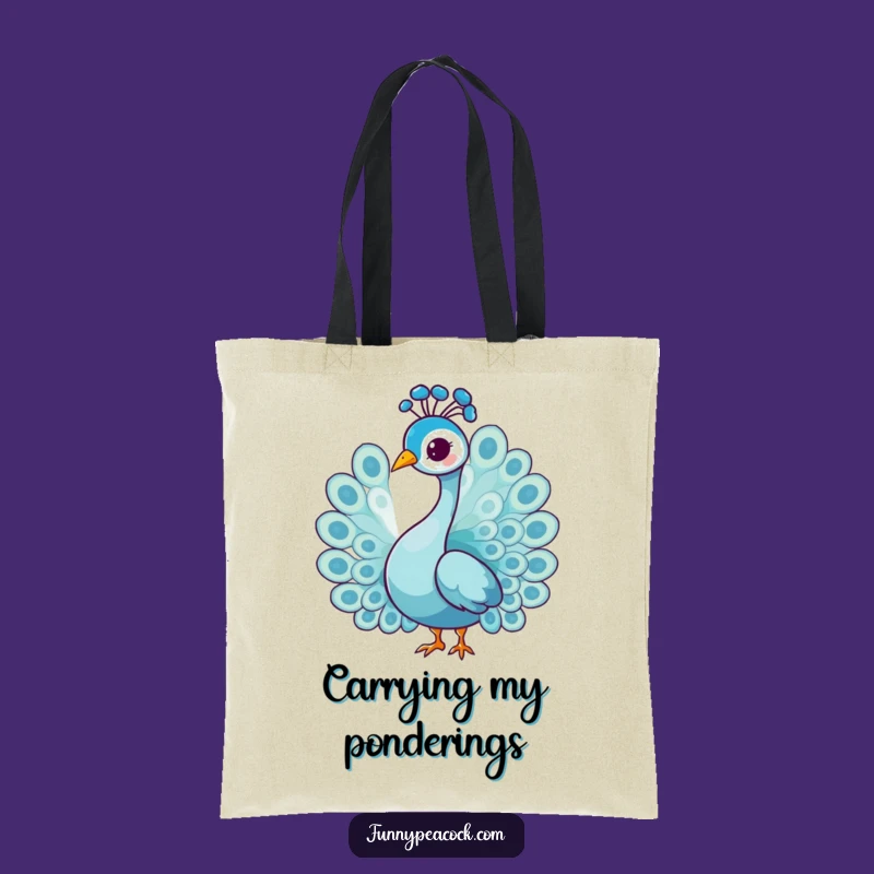 Funny Peacock Head Tilt Tote Bag: Graceful Character Carry-all, Perfect Humorous Gift